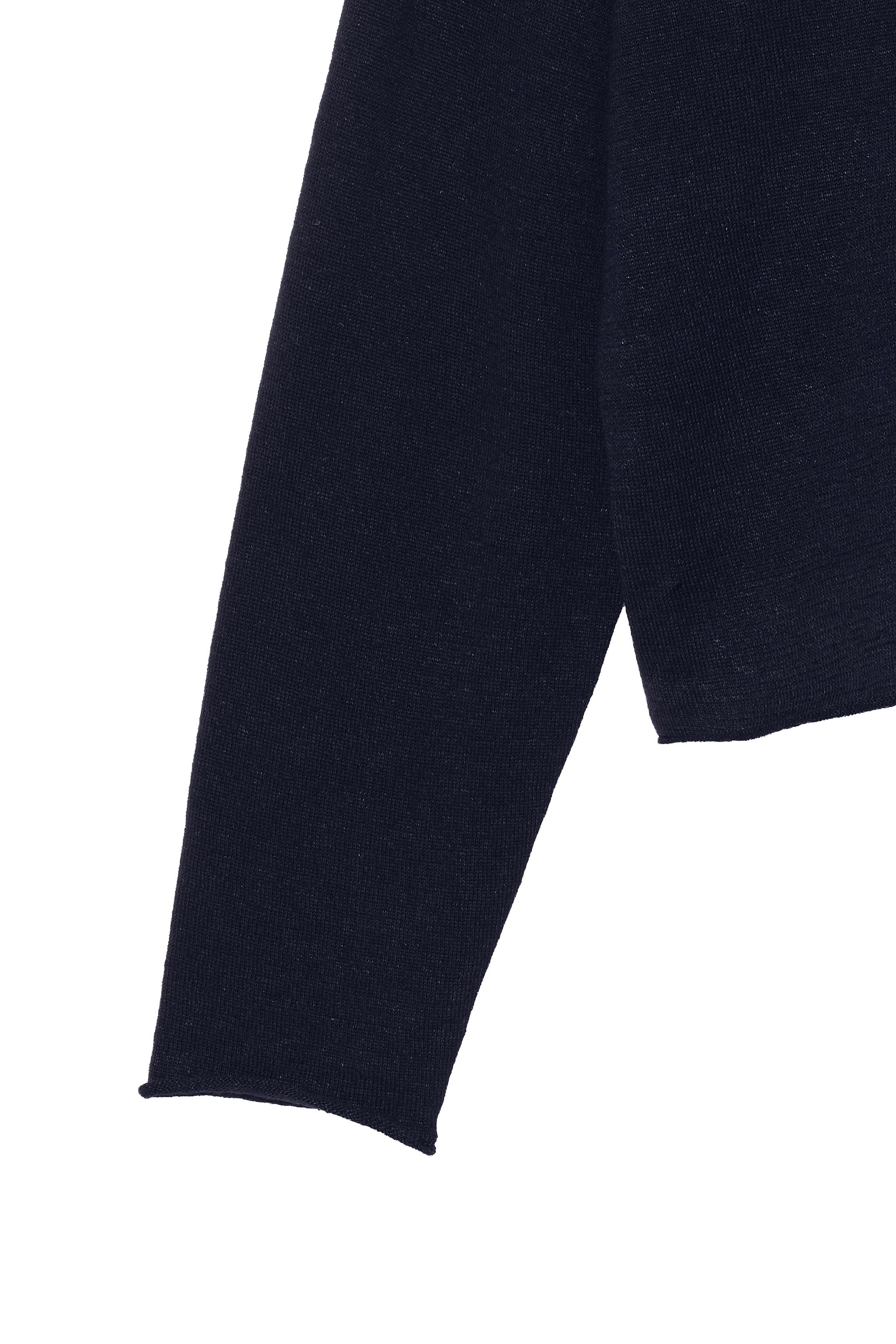 CROPPED FIT LINEN-WOOL BLEND SWEATER